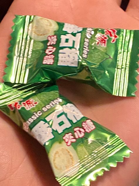 Guava Candy, Random Wishlist, Chinese Candy, Asian Candy, Food Japan, Chinese Greens, Green Candy, Dream Man, Random Pictures