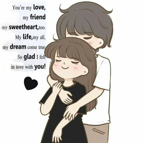 Cute Couple Cartoon Quotes, Cute Love Doodles Couples Romantic, Love Cartoon Couple, Meaningful Love Quotes, Real Love Quotes, Couples Quotes Love, Girlfriend Quotes, Sweet Love Quotes, Cute Images With Quotes