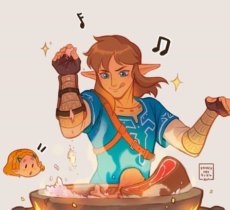 Legend of Zelda Breath of the Wild art > Link cooking food > botw | paneyneygirl Link Cooking, Zelda Fanart, Link Botw, Hyrule Castle, Video Game Logic, Botw Zelda, Legend Of Zelda Memes, Ben Drowned, Link Zelda