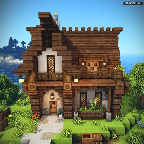 Minecraft Kale, Medieval Home, Minecraft Medieval House, Minecraft Town, Cottage Minecraft, Rumah Minecraft Sederhana, Medieval House, Minecraft Mansion, Minecraft Interior Design