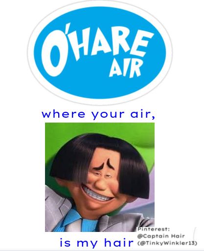 O'Hare Air, where your hair, is my air FOLLOW @tinkywinkler13 (@CAPTAIN HAIR) (Source: Original) O’hare Lorax, O Hare Air, O Hare, The Lorax, Humor, Hair, Pins, Quick Saves, Humour