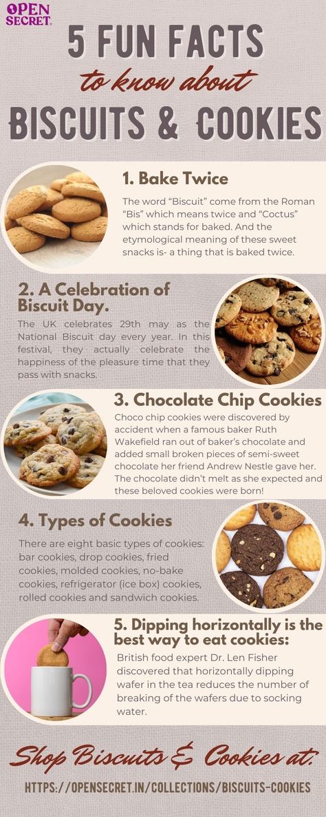 Discover surprising facts about healthy biscuits and cookies with our informative infographic. Uncover the secrets of delicious and nutritious treats with Open Secret's interesting facts. Sugar Free Biscuits, Biscuits And Cookies, Healthy Biscuits, Choco Chip Cookies, Biscuits Cookies, Diy Skin Care Recipes, Choco Chips, Skin Secrets, Surprising Facts