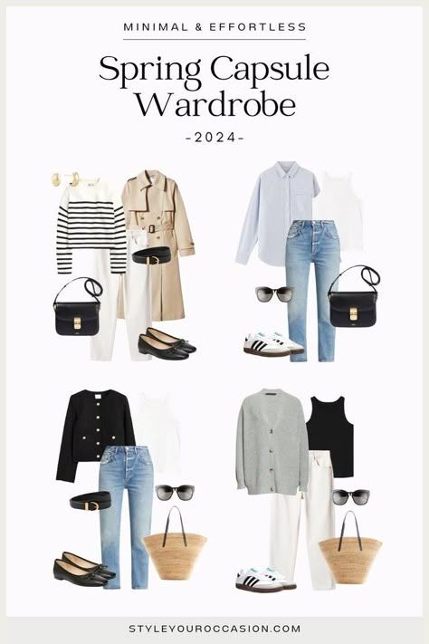 If you are looking for inspiration for spring outfits, this spring capsule wardrobe edition for 2024 is your answer. This elevated, effortless, and classic casual spring capsule wardrobe will take you from day to night. Spring outfits 2024 trends Chic Capsule Wardrobe, Capsule Wardrobe Women, Spring Summer Capsule Wardrobe, Capsule Wardrobe Casual, Classic Capsule Wardrobe, Capsule Wardrobe Outfits, Fashion Capsule Wardrobe, Europe Outfits, Spring Capsule Wardrobe