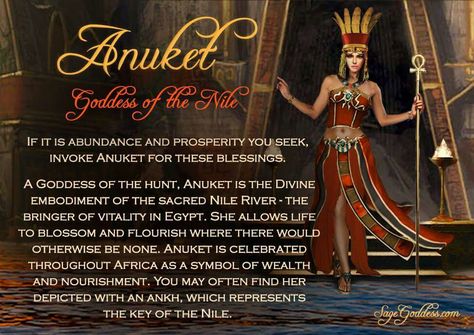 Anuket, Goddess of the Nile Anuket Goddess, Goddess Egyptian, Sage Goddess, 10 Plagues, Kemetic Spirituality, Goddess Makeup, Ancient Egyptian Gods, Magick Book, Roman Goddess