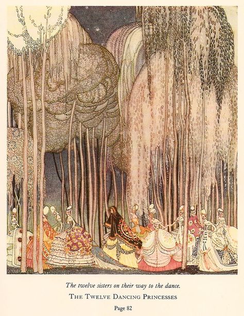 The Twelve Dancing Princesses, Kay Nielsen, Twelve Dancing Princesses, 동화 삽화, Fairytale Illustration, Fairytale Art, High Fantasy, Art Plastique, Book Illustration