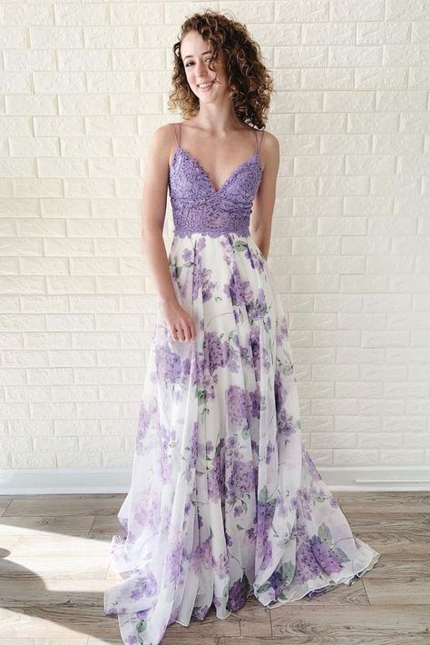 Prom Dress Purple, Lace Long Prom Dress, Lavender Prom Dresses, Purple Tulle, Purple Prom Dress, Lace Evening Dresses, Fabulous Dresses, Chiffon Prom Dress, Purple Lace