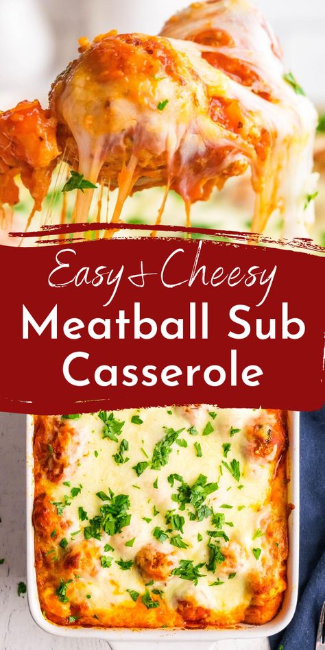 Meatball Subs Casserole, Meatball And Pasta Casserole, Meatball Casserole Recipe Easy Dinners, Recipes For Meatballs Dinners, Meals With Meatballs Dinners, Meatball Casserole Recipes, Ideas With Meatballs, Meatball Subs Recipes, Italian Meatball Casserole