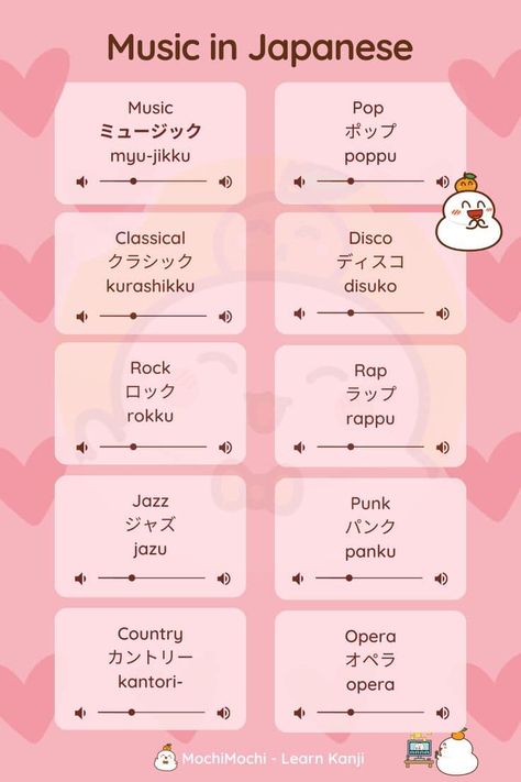 Music In Japanese, Japanese Math, Learn Kanji, Learn Japanese Beginner, Music Vocabulary, Learn Basic Japanese, How To Speak Japanese, Bahasa Jepun, Materi Bahasa Jepang