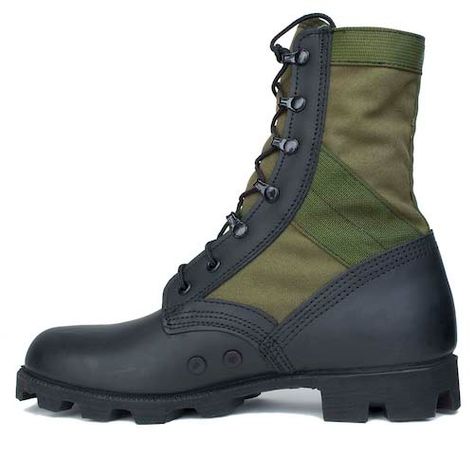 Vietnam Era Jungle Boot | McRae Footwear Vintage Combat Boots, Jungle Boots, Army Boots, Weather Boots, Canvas Boots, Military Gear, Combat Boot, Military Boots, Comfortable Boots