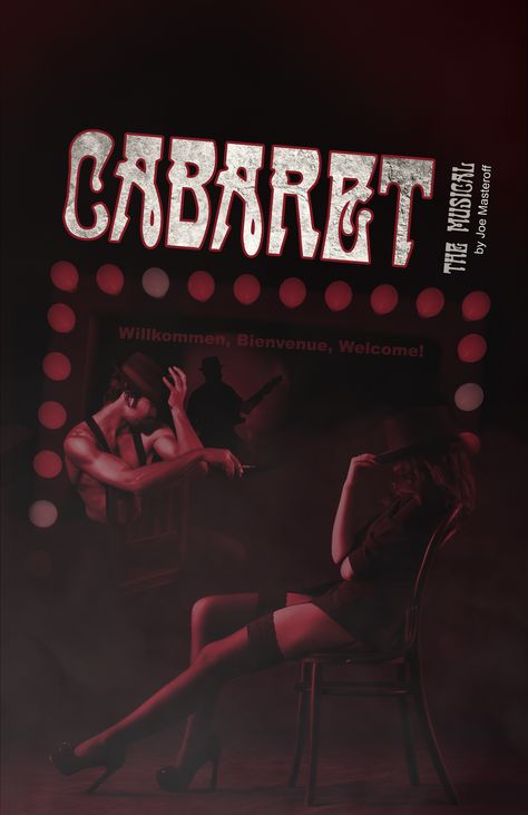 Another mock poster for the stage musical 'Cabaret'. This is probably one of my most advanced posters to date. Vintage Cabaret Poster, Cabaret Poster Design, Cabaret Musical Aesthetic, Musical Posters Broadway, Broadway Musical Posters, Cabaret Wallpaper, Cabaret Aesthetic, Emcee Cabaret, Cabaret Poster