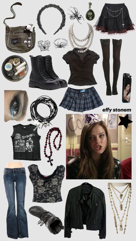 skins Effie Skins Aesthetic, Skins Uk Aesthetic Outfits, Effy Outfit Ideas, Effy Stonem Outfit Season 1, Emily Fitch Outfits, Katie Fitch Skins Outfits, Effy Inspired Outfits, Effy Stonem Outfit Inspired, Effy Skins Outfits