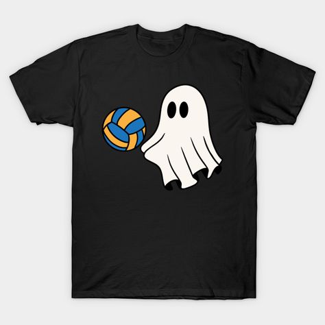 Cute halloween ghost play volleyball -- Choose from our vast selection of Crewneck and V-Neck T-Shirts to match with your favorite design to make the perfect custom graphic T-Shirt. Pick your favorite: Classic, Relaxed Fit, V-Neck, Tri-Blend, Dolman Extra Soft Tri-Blend, Slouchy V-Neck, Slouchy, Premium, Heavyweight, Curvy, Ringer, and Curvy V-Neck. Customize your color! For men and women. Halloween Volleyball, Volleyball Tshirt Designs, Volleyball T Shirt Designs, Volleyball Designs, Cute Halloween Ghost, Volleyball Tshirts, Play Volleyball, T Shirt Painting, Pumpkin Painting