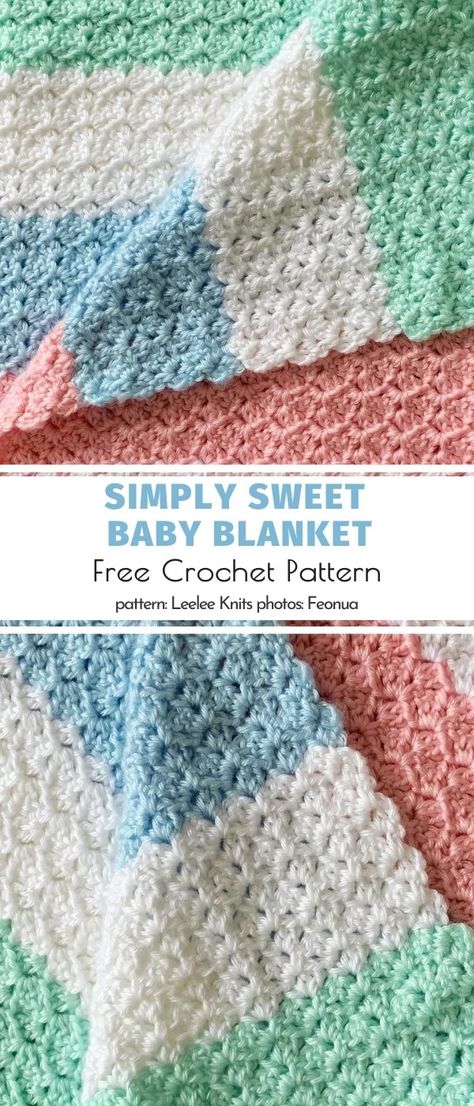 Crocheted Baby Blankets, Knit Baby Blanket Pattern Free, Free Baby Blanket Patterns, Baby Afghan Crochet Patterns, Beau Crochet, Crocheted Baby Blanket, Sweet As Honey, Purl Bee