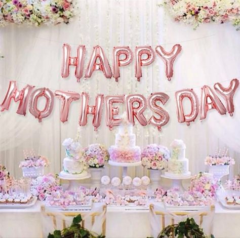 Happy Mother’s Day Balloon Banner #balloondecor #balloonbackdrop #happymothersday #mothersday #mothersdaygift #mothersdaygiftideas #shopsmall #shopsmallbiz #partydecoration #partydeco #partydecorationideas Mother's Day Party, Mother's Day Banner, Balloon Letters, Mothers Day Balloons, Holiday Balloons, Gold Confetti Balloons, One Balloon, Mothers Day Decor, Mothers Day Brunch