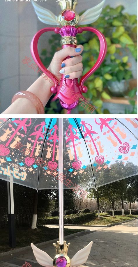 Sailor Moon Umbrella Glowing Fairy Magic Cane Variety Sakura Cute Girl Transparent Long-Handed Princess Umbrella - SpreeNow.com, Taobao English agent that accepts PayPal Sailor Moon Umbrella, Magical Umbrella, Princess Umbrella, Sakura Cute, Glowing Fairy, Saylor Moon, Transparent Umbrella, Anime Magic, Fairy Magic