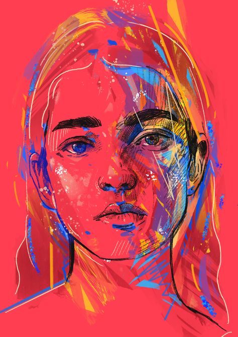 Futuristic Art, Colorful Portrait, Abstract Portrait, Human Art, Painting Art Projects, Portrait Illustration, Album Art, Figure Painting, 그림 그리기