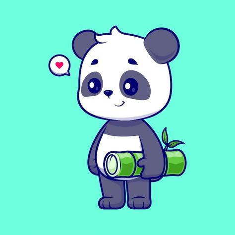 Catalyststuff | Freepik Panda Holding Bamboo, Bamboo Cartoon, Nature Icon, Vector Icons Illustration, Animal Nature, Cute Panda, Icon Illustration, Animal Illustration, Premium Vector