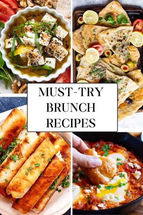 Here is a collection of best brunch recipe ideas for your next gathering. I have included sweet and savory brunch recipes with Middle Eastern and Mediterranean flavors that are easy and use wholesome ingredients. These brunch ideas are simple and make the perfect spread that anyone will love. Crazy Brunch Ideas, Veg Brunch Ideas, Brunch Ideas Healthy Easy, Middle Eastern Brunch Ideas, Easy Fancy Brunch Ideas, Impressive Brunch Recipes, Chicken Brunch Ideas, Best Brunch Menu Ideas, Potluck Brunch Recipes