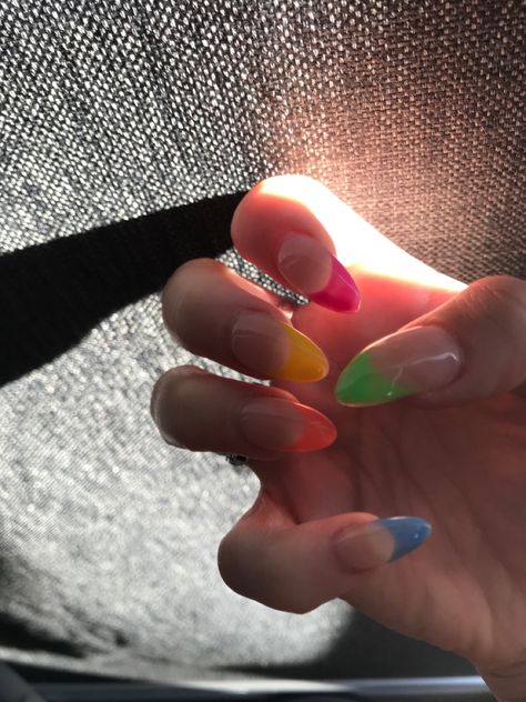 #rainbow #nails #pretty #pride #acrylic #acrylicnaildesigns #beautiful #nailsofinstagram Subtle Pride Nails, Pride Nails Designs, Nail Feet, Valentine Nails Pink, Nails Feet, Pride Nails, Nails Beautiful, Nails Pretty, Almond Nail