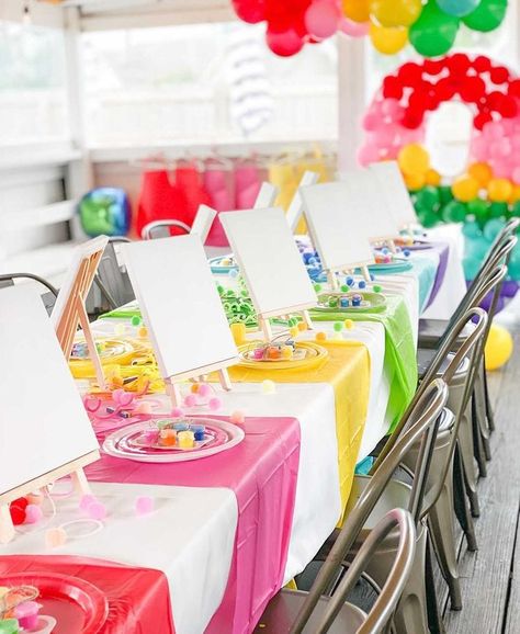 Paint Party Ideas, Kids Painting Party, 7th Birthday Party Ideas, Painting Birthday Party, Birthday Painting, 5th Birthday Party Ideas, Painting Birthday, Art Birthday Party, Birthday Party Crafts