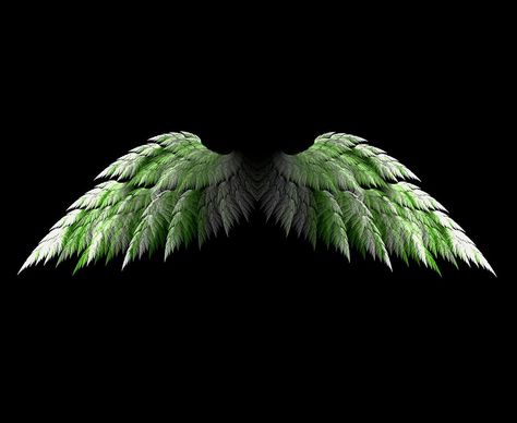 Fractal Art Angel Wings - Green by Shadoweddancer. Rainbow Angel, Green Wings, Green Wing, Wings Drawing, Angel Wings Tattoo, Angel Drawing, Wings Art, Wings Tattoo, Inspiring Art