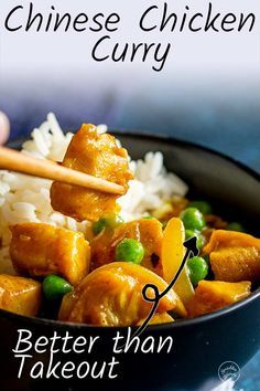 This Easy Chinese Chicken Curry comes together in under 30 minutes and tastes just like your favorite takeout. The tender chicken is coated in a rich curry sauce that uses easy to find ingredients. Ready in under 30 minutes, you can make this Chinese chicken curry as spicy or as mild as you like. Serve it over fried rice for a takeaway experience, or over noodles or plain rice. Delicious, family friendly and easy! Chinese Curry Recipe, Chinese Curry Sauce, Chinese Chicken Curry, Easy Chinese Chicken, Chicken Curry Recipes, Chicken Curry Recipe Easy, Curry Recipes Easy, Chinese Chicken Recipes, Chinese Cooking Wine