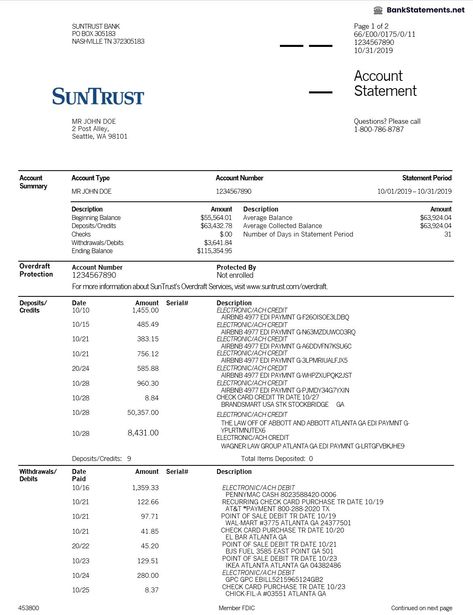 The SunTrust Bank Statement is a comprehensive financial document that provides a detailed summary of all transactions and account activity. It includes information on deposits, withdrawals, transfers, and fees, as well as current balances and interest earned. This statement is an essential tool for managing personal finances and tracking financial progress. Church Banners Designs, Cash Flow Statement, Profit And Loss Statement, Vision Statement, Doctor Picture, Walmart Finds, Statement Template, Script Writing, Business Writing