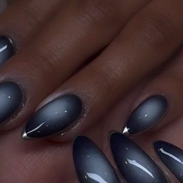 Polished Best Nail Salon in OKC on Instagram: "Midnight Aura Nail Design. Winter nights type of vibe. 💅🏼👉🏼 Repost @diana_naildit ・・・ 100% hand painted Get Polished in the latest nail style and designs! 🏆Voted Best Nail Salon 💅🏼 for 10+ years! We are a Clean, Chic and Creative luxury nail salon. Our purpose is to provide you with a safe and comfortable retreat for you to get pampered and polished! ☎️ Call us or book online anytime! ******************************************* Polished Southwest 405-676-9109 Polished Chisholm Creek 405-607-3911 ******************************************* 📱 Online booking: www.polishednailsok.com . #nailsdesign #nails #nailsnailsnails #nailstagram #nailsoftheday #edmond #edmondok #oklahoma #oklahomahotspots #oklahomacity #okcnails #okcnailtech #okcnail Midnight Nail Art, Cool Girl Nails Aesthetic, Black And White Aura Nails, Aura Nails White, Nail Designs Red And Black, Black Short Almond Nails, Aura Nails Black, Hoco Nails Acrylic, Subtle Winter Nails