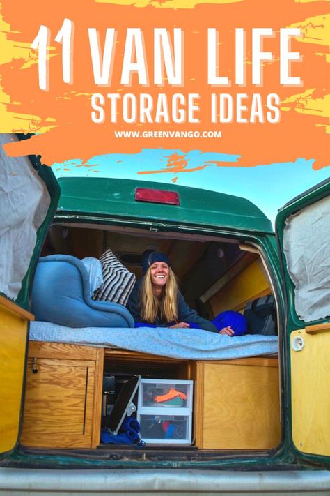 Van Storage Hacks, Small Camper Van Interior Ideas, Vanlife Organization, Small Van Life, Small Van Life Interior, Small Campervan Interior, Vanlife Storage, Small Van Conversion, Van Storage Ideas