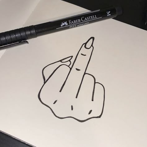 Middle Finger Tattoo For Women, Flipping Off Tattoo, Middle Finger Drawing Reference, Pen Doodles Easy, Middle Finger Drawing, Middle Finger Tattoo, Rude Finger, Finger Drawing, Middle Finger Tattoos