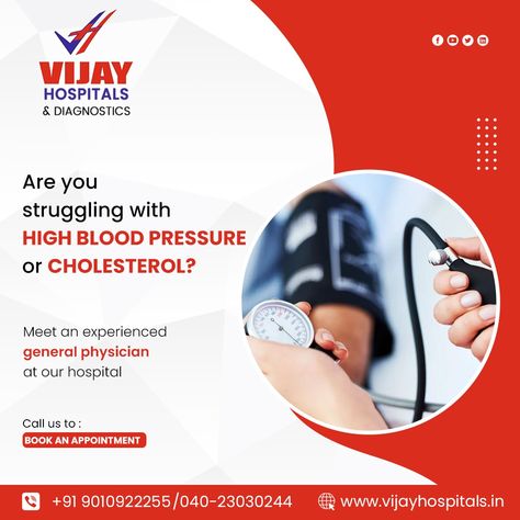 Are you struggling with high blood pressure or cholesterol? Meet an experienced general physician at our hospital For more information: Call us : +91 90109 22255 #vijayhospital #vijayhospitals #highbloodpressure #highbp #bp #multispecialtyhospital #superspecialtyhospital Legal Nurse Consultant, General Physician, Medical Posters, Health Screening, High Blood Sugar, Chest Pain, Lower Blood Sugar, Blood Test, Health Check