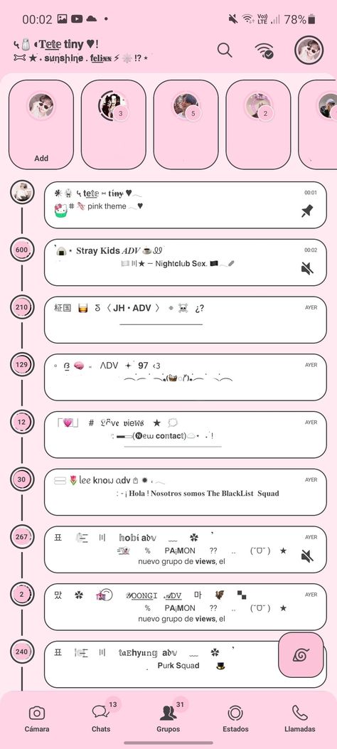 #whatsapp #delta #tema #theme #aesthetic #pink #white #black #rosa #soft #cute #stories #nicks #bios #taehyung #bts #temas #lindo #estetica #wallpaper Messenger Theme, Whatsapp Delta Themes, Telegram Chat Theme, Whatsapp Theme, Whatsapp Plus, Cute Themes, Pink Theme, Pink Hello Kitty, Phone Wallpaper For Men