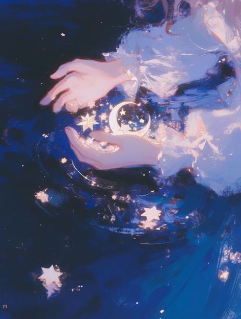 Anime Stars Aesthetic, Hand In Water Aesthetic, Anime Stars Sky, Anime Night Sky Aesthetic, Star Pfp Aesthetic, The Path Of Star, Starry Aesthetic, Sky Stars Night, Starry Night Aesthetic