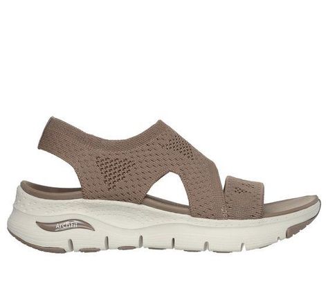 $70.00 Skechers Sandals, Grey Flats, Winter Lookbook, Hiking Sandals, Summer Lookbook, Mocha Brown, Skechers Women, Brown Sandals, Slipper Boots