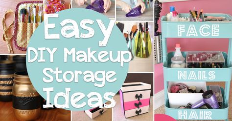 Cosmetic Organizer Ideas, Small Bathroom Organization Storage, Diy Makeup Storage Ideas, Countertop Drawers, Hanging Makeup Organizer, Easy Organization Ideas, Diy Bathroom Organization, Diy Makeup Organizer, Easy Diy Makeup