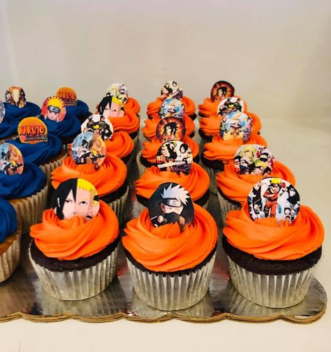 Diy Naruto Cake, Naruto Cupcakes Ideas, Cupcakes Naruto, Naruto Cookies, Naruto Cake Ideas Birthdays, Naruto Birthday Cake, Naruto Birthday Party Ideas, Naruto Birthday Party, Naruto Party Ideas