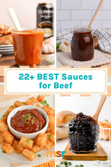 Whether you're marinating steak or looking to slather something on a burger, you'll find what you're looking for in these 22 Sauces for Beef! Marinating Steak, Beer Bbq Sauce Recipe, Beef Marinades, Curry Sauce Recipe Indian, Sauce For Beef, Beer Bbq Sauce, Best Sauces, Homemade Horseradish, Best Sauce Recipe