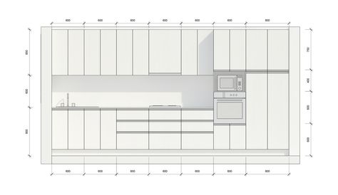 Gallery of How to Correctly Design and Build a Kitchen - 22 Gallery Kitchen Layout, Single Wall Kitchen Layout, Single Wall Kitchen, Kitchen Plan, Kitchen Table Centerpiece, Building A Kitchen, Kitchen Layout Plans, Furniture Details Design, Ceiling Design Bedroom