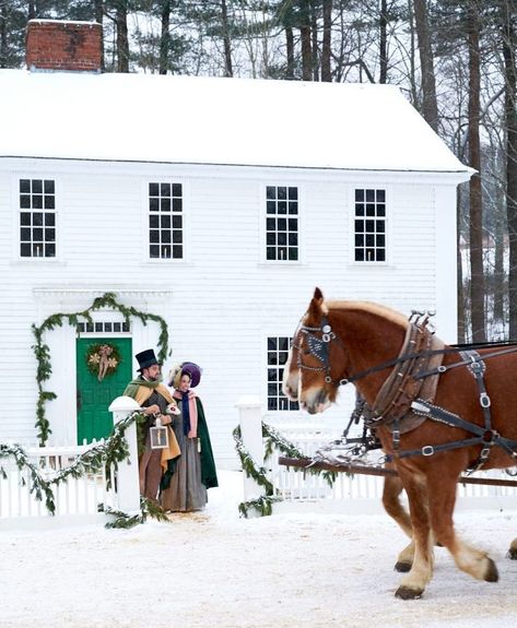 here are some of our picks for the best New England Christmas traditions! Antique Sleigh, Boston Activities, New England Christmas, England Christmas, Sturbridge Village, Christmas Things To Do, Sleigh Rides, Historic New England, England Homes