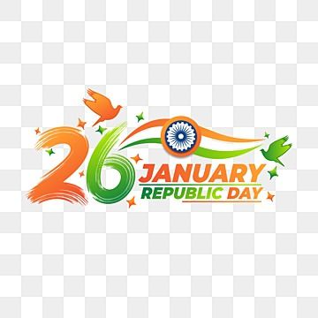 26 January Republic Day Png, 26 January Republic Day Background, 26 January Png, Republic Day Card, January Clipart, Republic Day Png, Flag Typography, Indian Clipart, Republic Day 26 January