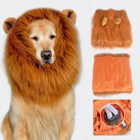 Lion Mane Costume for Dog,Medium/Large Sized Dog - Soft Brown Fluffy Warm Polyester Wig Lion Wig for Dog Large Pet Festival Party Fancy Hair Dog Clothes * To view further for this item, visit the image link. (This is an affiliate link) Pet Festival, Dog Lion Mane, Cute Cat Costumes, Fancy Hair, Pet Tips, Santa Dog, Lion Mane, Dog Halloween Costumes, Dog Apparel