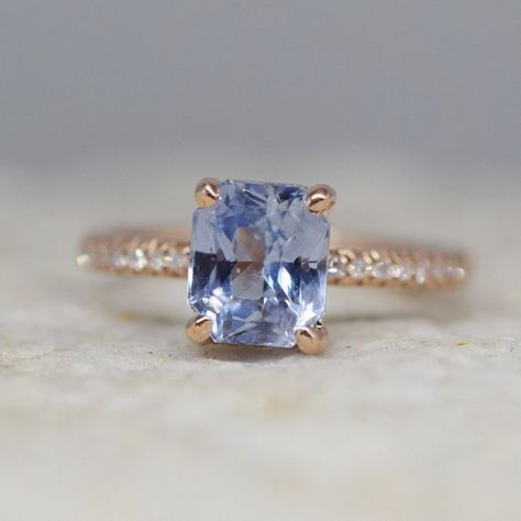 Pale Sapphire Engagement Ring, Blue Green Sapphire Ring, Light Blue Sapphire, Zircon Rings, Green Sapphire Ring, Blue Sapphire Engagement Ring, Ring Rosegold, Saphir Ring, Gold Diamond Band