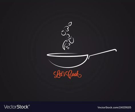 Frying pan with food ingredients on black vector image on VectorStock #icon #happyfilipinoindependenceday #typography🍽️ Logo Design Graphics, Vietnamese Street Food, Food Logo Design Inspiration, Mexican Street Food, Japanese Street Food, Food Logo Design, Korean Street Food, Food Logo, Food Business