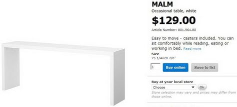 How To Build A Copy Of An Ikea MALM Occasional Table For $35 Ikea Bed Table, Malm Table, Malm Occasional Table, Bed Table On Wheels, Over The Bed Table, Apartments Ideas, Cama Ikea, Table On Wheels, Malm Bed