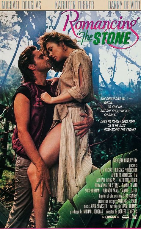 Kathleen Turner, 80's Movies, Romancing The Stone, Michael Douglas, Adventure Movies, Movie Poster Art, Fav Movies, Romantic Movies, My Favorite Movies