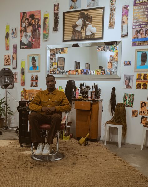 SUNDAY SCHOOL: THE HAIR APPOINTMENT — Josef Adamu Barbershop Photoshoot, Black Barbershop, Korean Salon, Afro Hair Salon, Volumizing Haircuts, Black Hair Salon, Vintage Beauty Salon, Vintage Hair Salons, Black Hair Salons