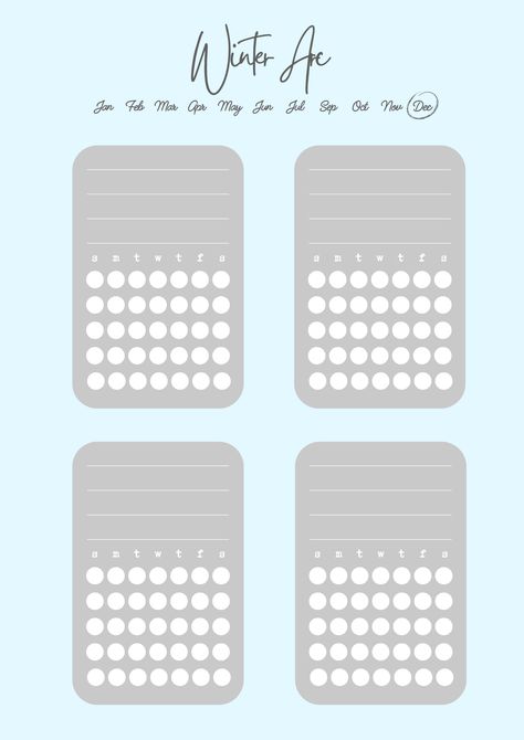 Winter Arc, Winter Arc Motivation, Winter Arc habit Tracker, Winter Arc Checklist Winter Arc, Habit Tracker