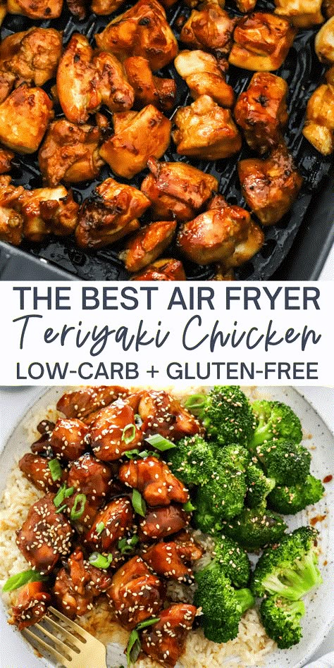 This is the best Air Fryer Teriyaki Chicken that cooks in under 15 minutes for an easy weeknight meal everyone will love! Juicy, succulent chicken tossed and perfectly cooked in a sticky, flavorful teriyaki sauce. Low-carb and gluten-free. Air Fryer Teriyaki Chicken, Teriyaki Recipe, The Best Air Fryer, Best Air Fryer, Air Fryer Oven Recipes, Resep Diet, Air Fryer Recipes Chicken, Carb Foods, Air Fryer Dinner Recipes