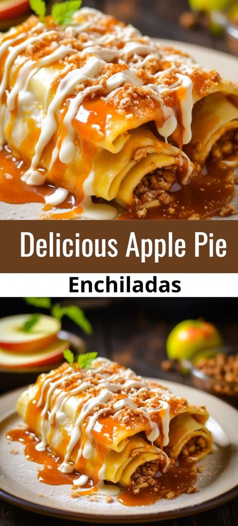 Apple Pie Enchiladas Enchiladas Flour Tortillas, Apple Enchiladas Recipe, Apple Enchiladas, Frito Taco Salad, Individual Apple Pies, Apple Pie Enchiladas, Citizenship Party, Cinnamon Tortillas, Sweet Apples