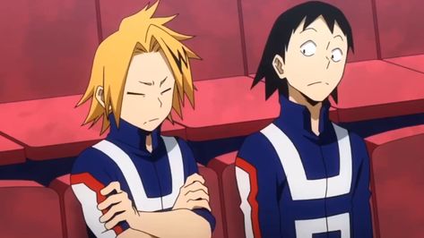 Sero And Denki, My Hero Academia Screencaps, Screencaps Mha, Hanta Sero, Sero Hanta, Bnha Memes, Kaminari Denki, Denki Kaminari, Funny Shows